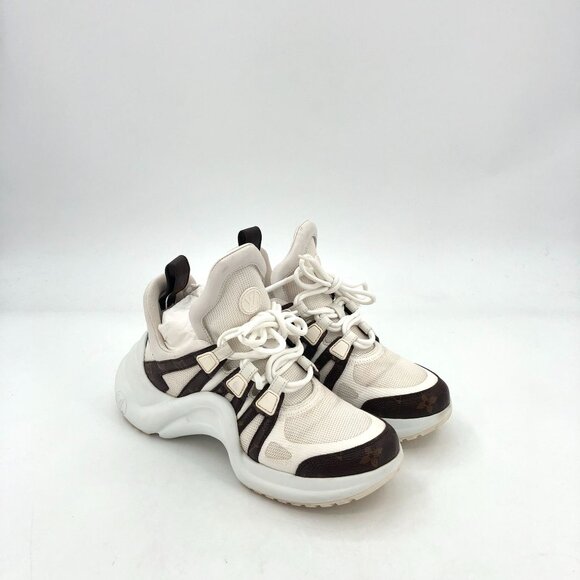 Louis Vuitton Archlight High-Top Sneakers 37 Color-Block Classic Patterned Thick - Picture 9 of 9